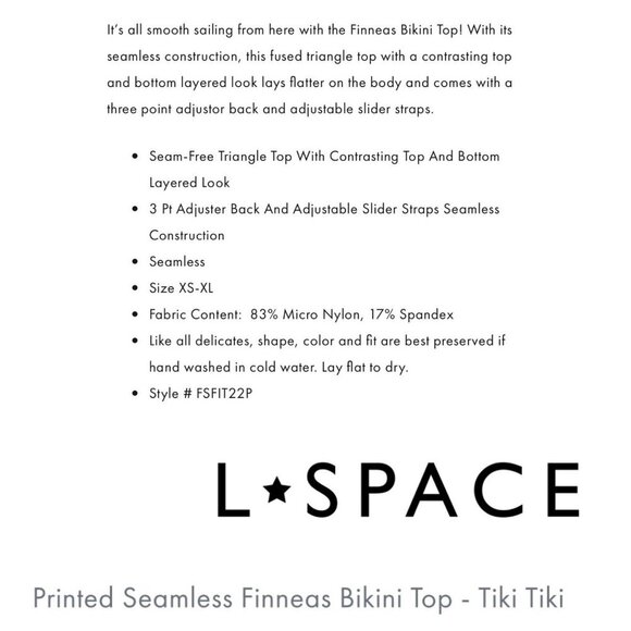 L*SPACE Womens Size L Tiki Tiki Pink Print Finneas Triangle Bikini Top NWT - Picture 3 of 11